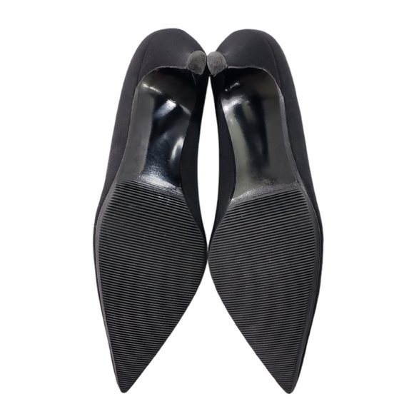 Vtg Stuart Weitzman 6 W Pointed Toe Fabric Pumps - Picture 8 of 9